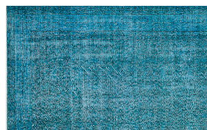 Turquoise Over Dyed Vintage Rug 6'4'' x 10'1'' ft 192 x 308 cm