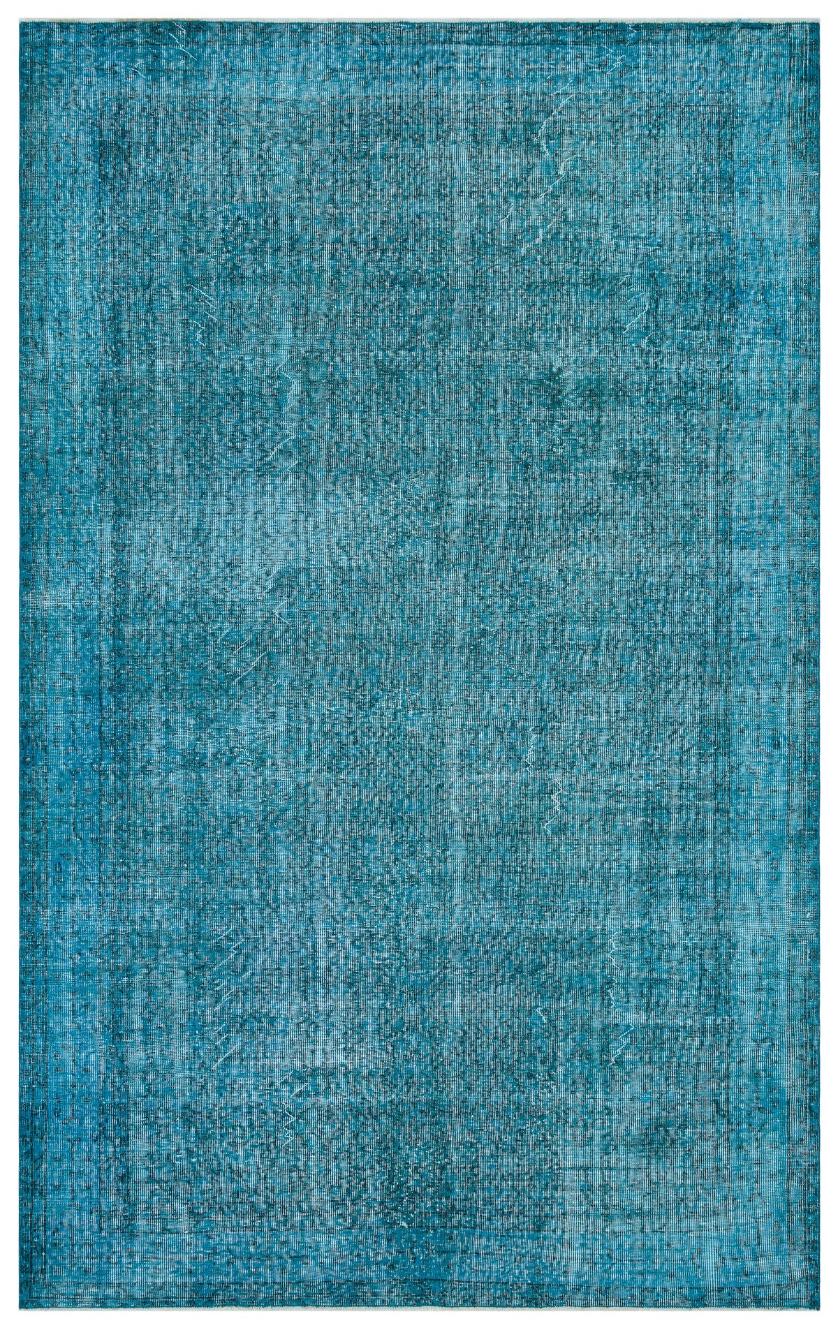 Turquoise Over Dyed Vintage Rug 6&#39;4&#39;&#39; x 10&#39;1&#39;&#39; ft 192 x 308 cm