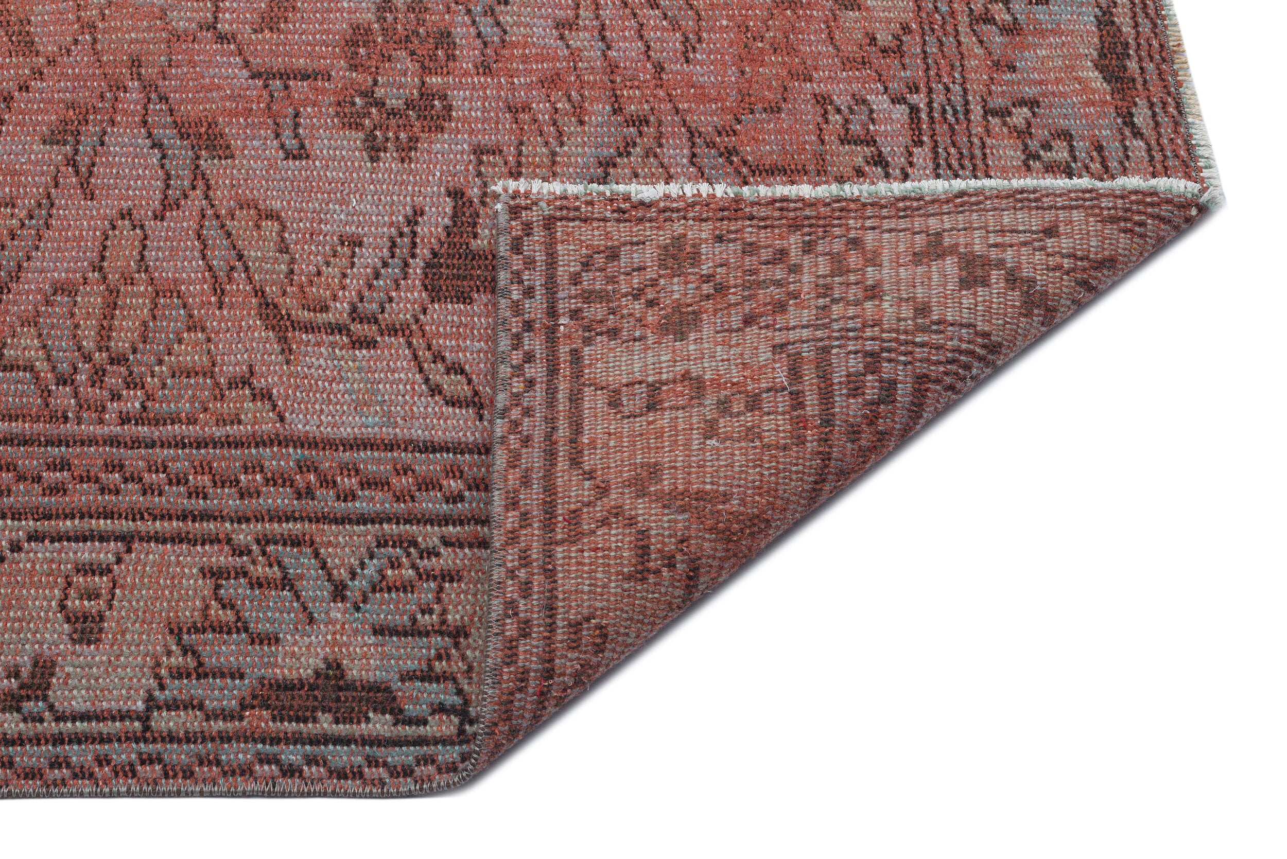 Brown Over Dyed Vintage Rug 6'0'' x 9'6'' ft 184 x 289 cm