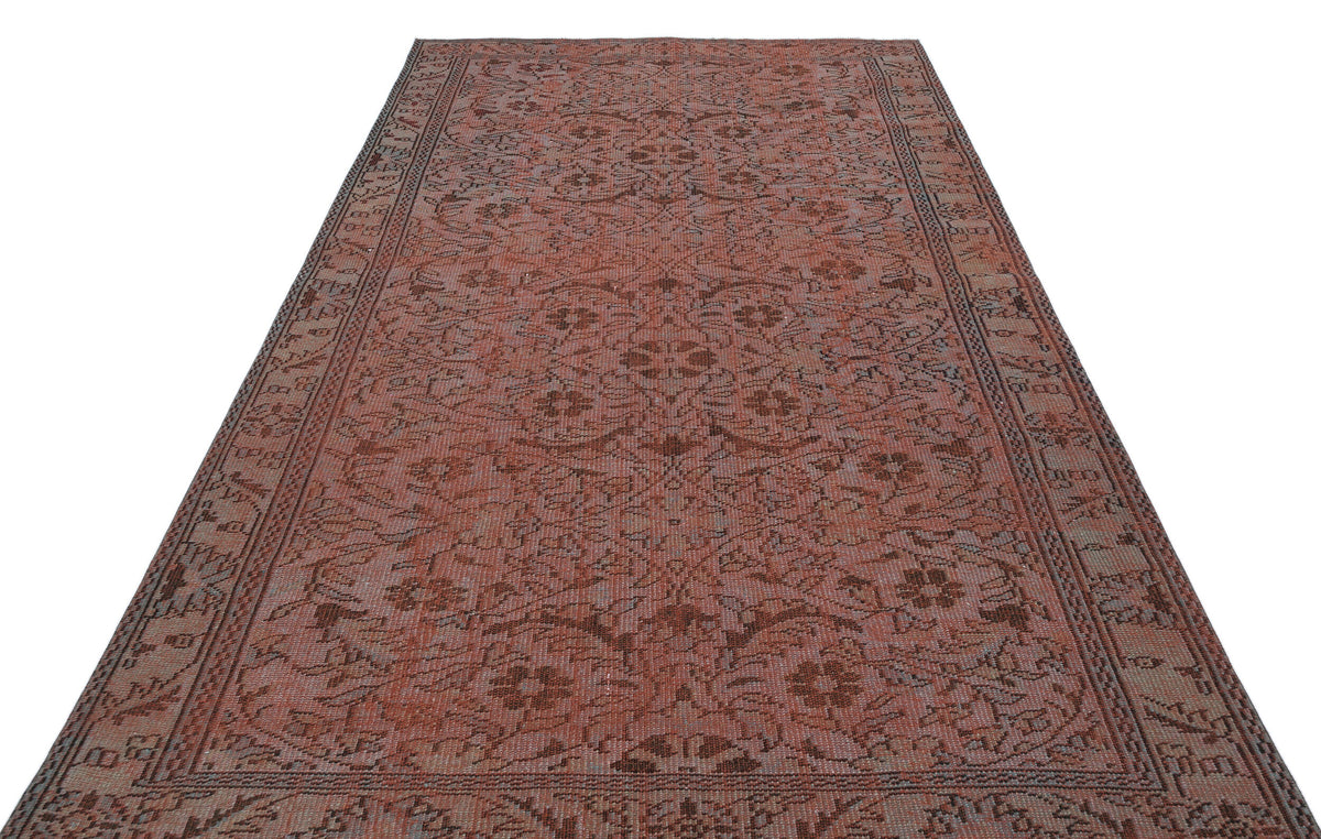 Brown Over Dyed Vintage Rug 6&#39;0&#39;&#39; x 9&#39;6&#39;&#39; ft 184 x 289 cm