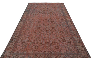 Brown Over Dyed Vintage Rug 6'0'' x 9'6'' ft 184 x 289 cm