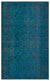 Retro Design Blue Over Dyed Vintage Rug 5'7'' x 8'11'' ft 171 x 272 cm
