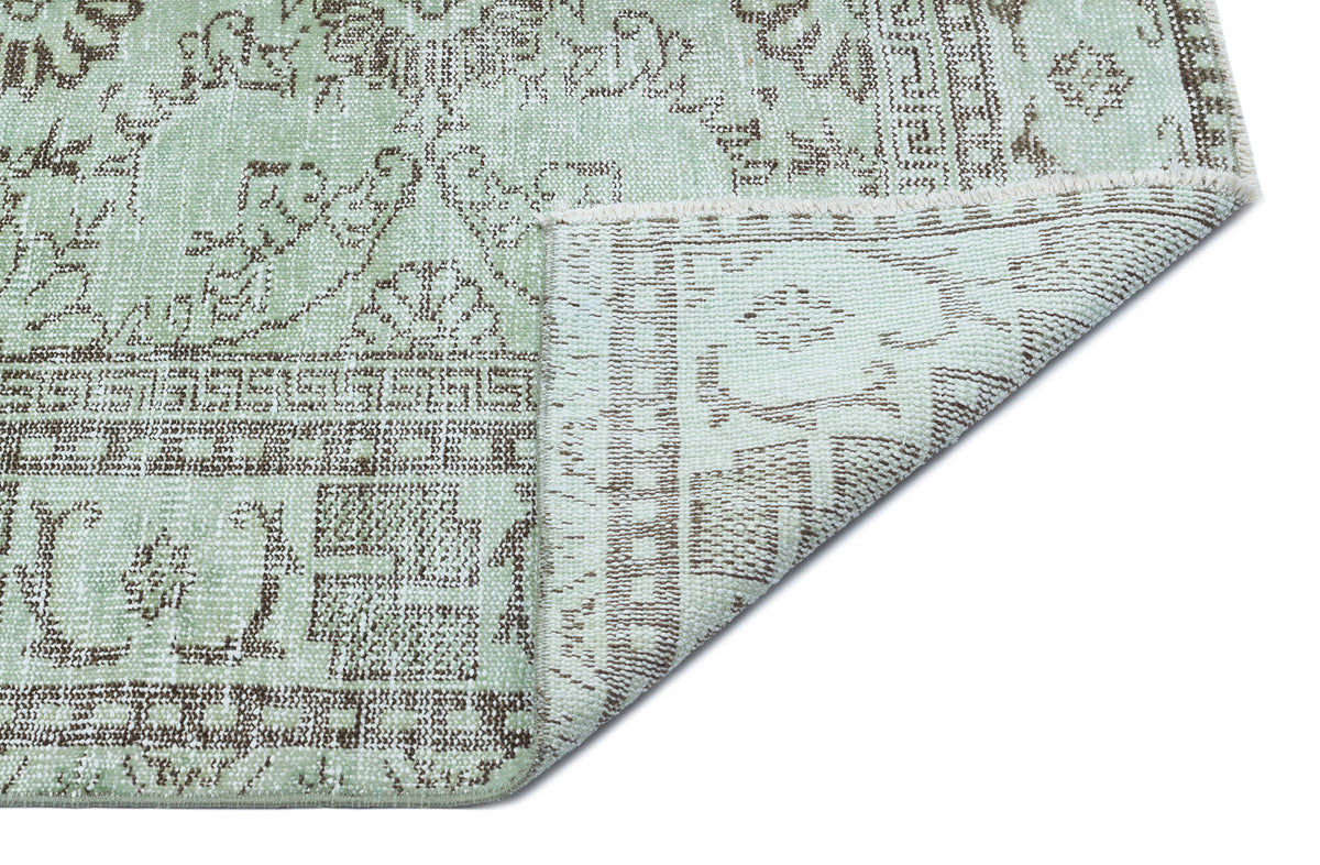 Green Over Dyed Vintage Rug 5&#39;10&#39;&#39; x 9&#39;5&#39;&#39; ft 178 x 286 cm
