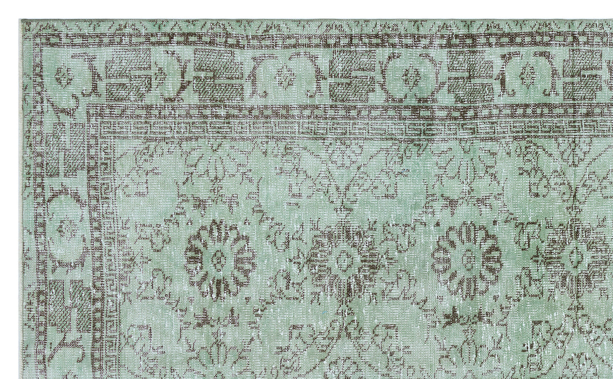 Green Over Dyed Vintage Rug 5&#39;10&#39;&#39; x 9&#39;5&#39;&#39; ft 178 x 286 cm