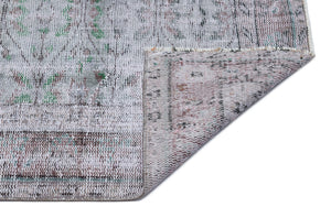 Gray Over Dyed Vintage Rug 5'3'' x 8'8'' ft 160 x 265 cm