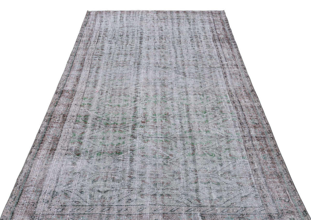 Gray Over Dyed Vintage Rug 5&#39;3&#39;&#39; x 8&#39;8&#39;&#39; ft 160 x 265 cm