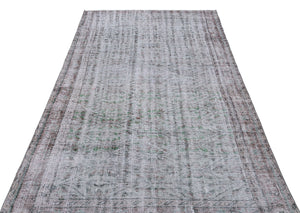 Gray Over Dyed Vintage Rug 5'3'' x 8'8'' ft 160 x 265 cm