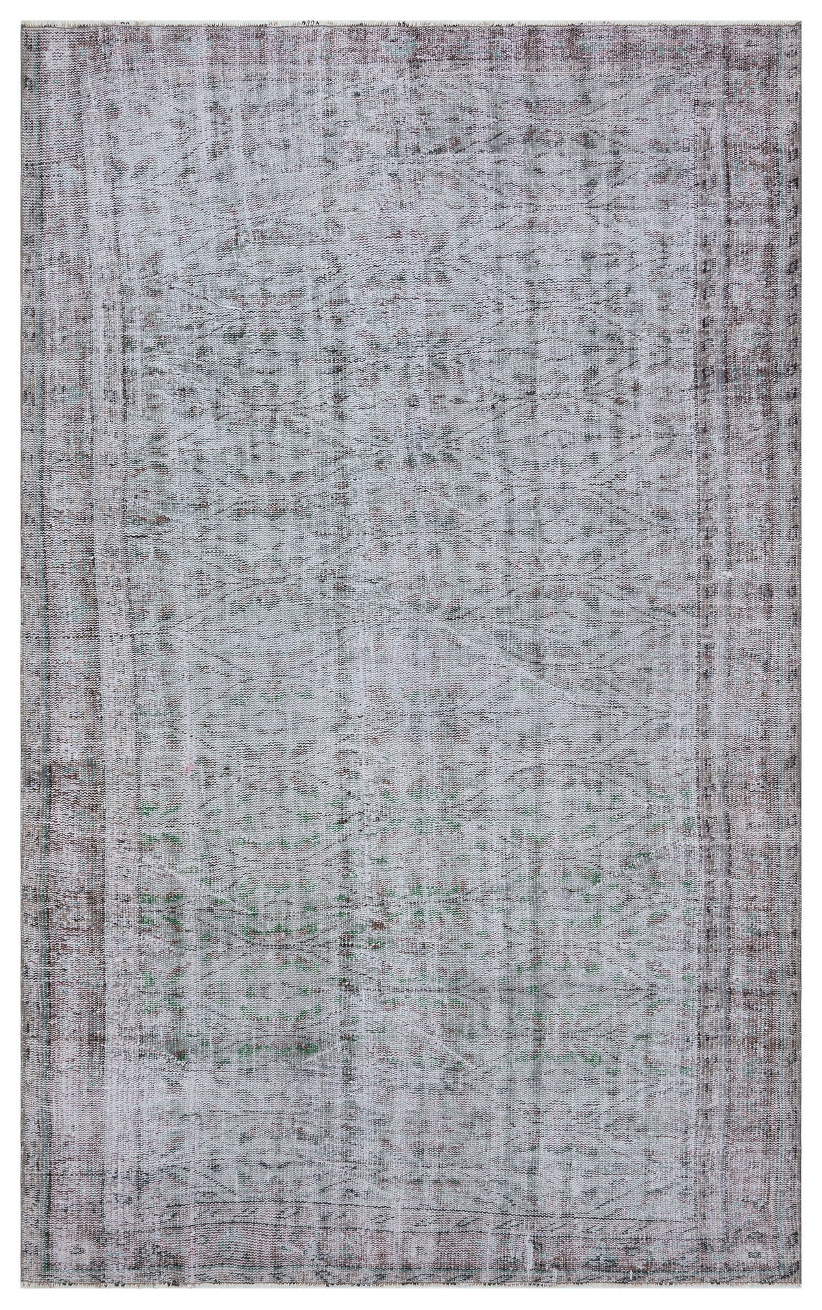 Gray Over Dyed Vintage Rug 5&#39;3&#39;&#39; x 8&#39;8&#39;&#39; ft 160 x 265 cm