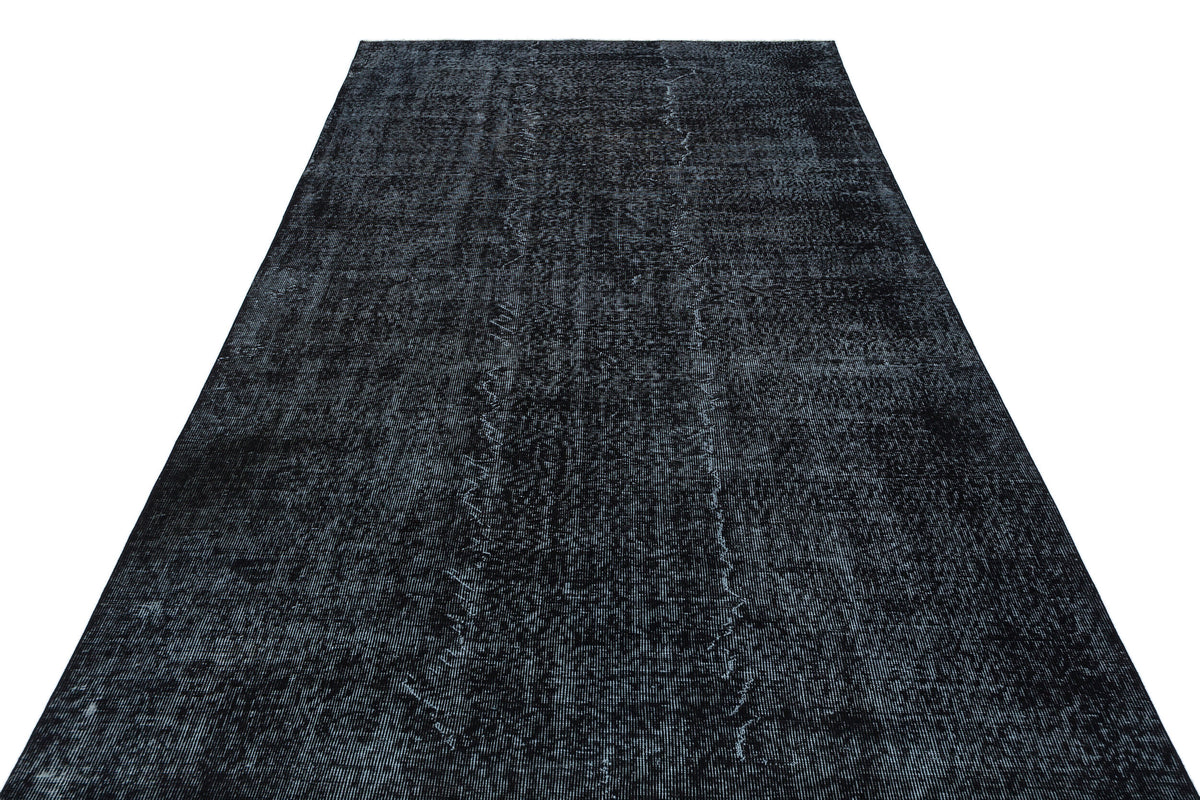 Black Over Dyed Vintage Rug 5&#39;9&#39;&#39; x 9&#39;3&#39;&#39; ft 175 x 283 cm