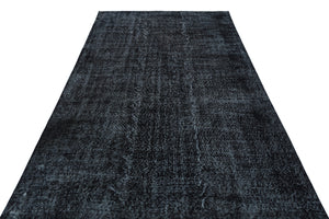 Black Over Dyed Vintage Rug 5'9'' x 9'3'' ft 175 x 283 cm