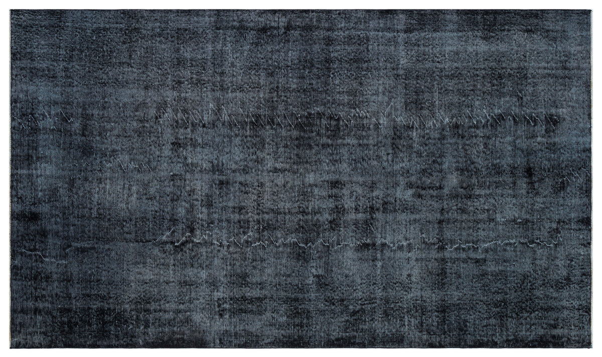 Black Over Dyed Vintage Rug 5&#39;4&#39;&#39; x 9&#39;2&#39;&#39; ft 162 x 279 cm