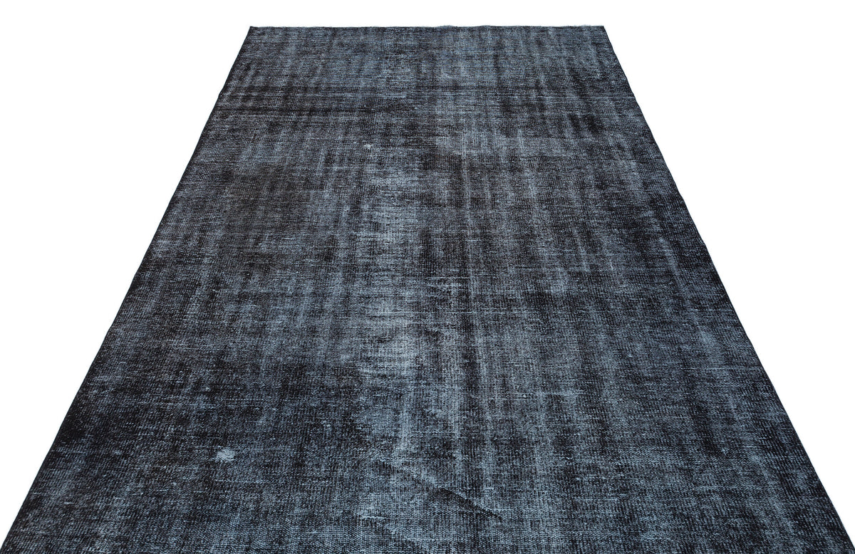 Black Over Dyed Vintage Rug 5&#39;8&#39;&#39; x 8&#39;8&#39;&#39; ft 173 x 264 cm