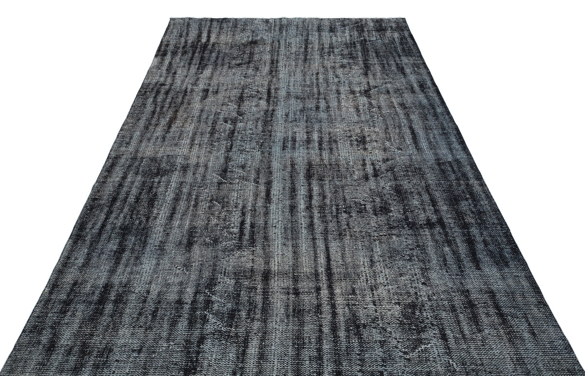 Black Over Dyed Vintage Rug 6&#39;0&#39;&#39; x 9&#39;5&#39;&#39; ft 184 x 286 cm