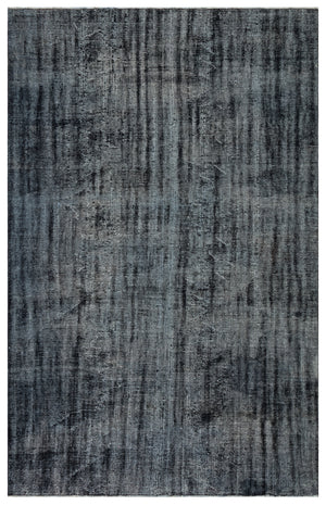 Black Over Dyed Vintage Rug 6'0'' x 9'5'' ft 184 x 286 cm