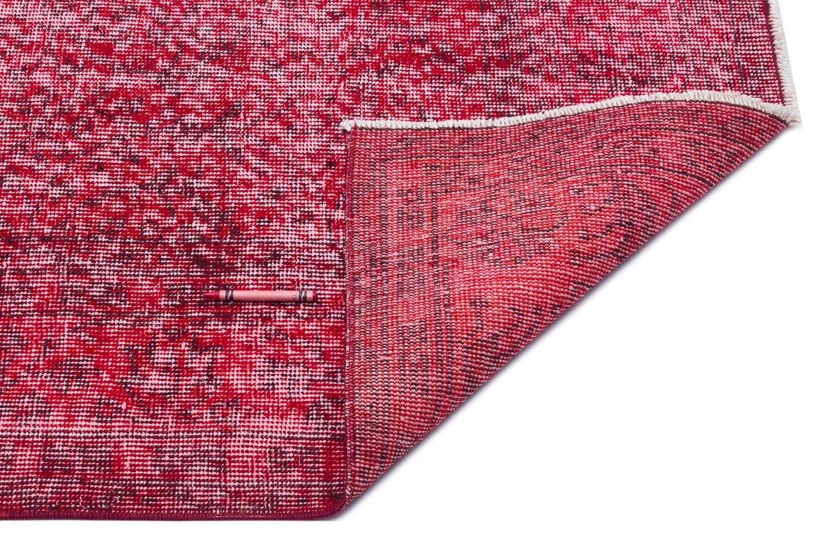 Red Over Dyed Vintage Rug 6&#39;2&#39;&#39; x 9&#39;5&#39;&#39; ft 189 x 286 cm