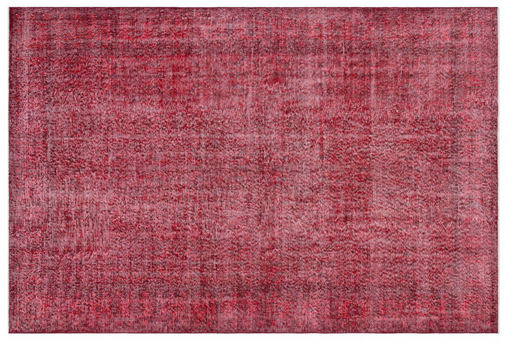 Red Over Dyed Vintage Rug 6'2'' x 9'5'' ft 189 x 286 cm