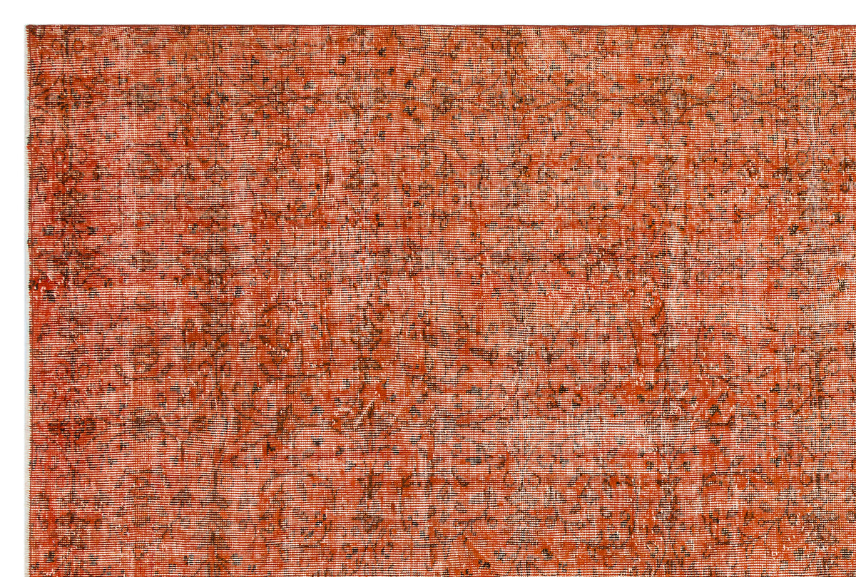 Orange Over Dyed Vintage Rug 7&#39;0&#39;&#39; x 10&#39;6&#39;&#39; ft 214 x 319 cm