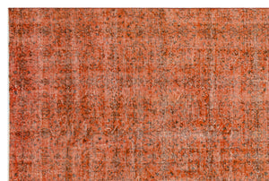 Orange Over Dyed Vintage Rug 7'0'' x 10'6'' ft 214 x 319 cm