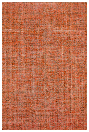 Orange Over Dyed Vintage Rug 7'0'' x 10'6'' ft 214 x 319 cm