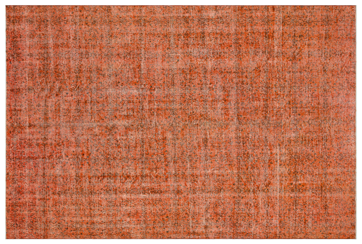 Orange Over Dyed Vintage Rug 7&#39;0&#39;&#39; x 10&#39;6&#39;&#39; ft 214 x 319 cm