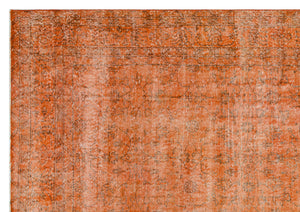 Orange Over Dyed Vintage Rug 7'7'' x 10'6'' ft 232 x 320 cm