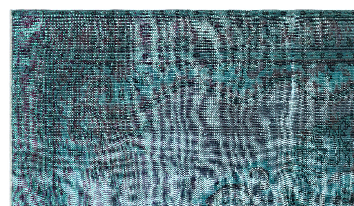 Traditional Design Blue Over Dyed Vintage Rug 5&#39;2&#39;&#39; x 8&#39;12&#39;&#39; ft 157 x 274 cm