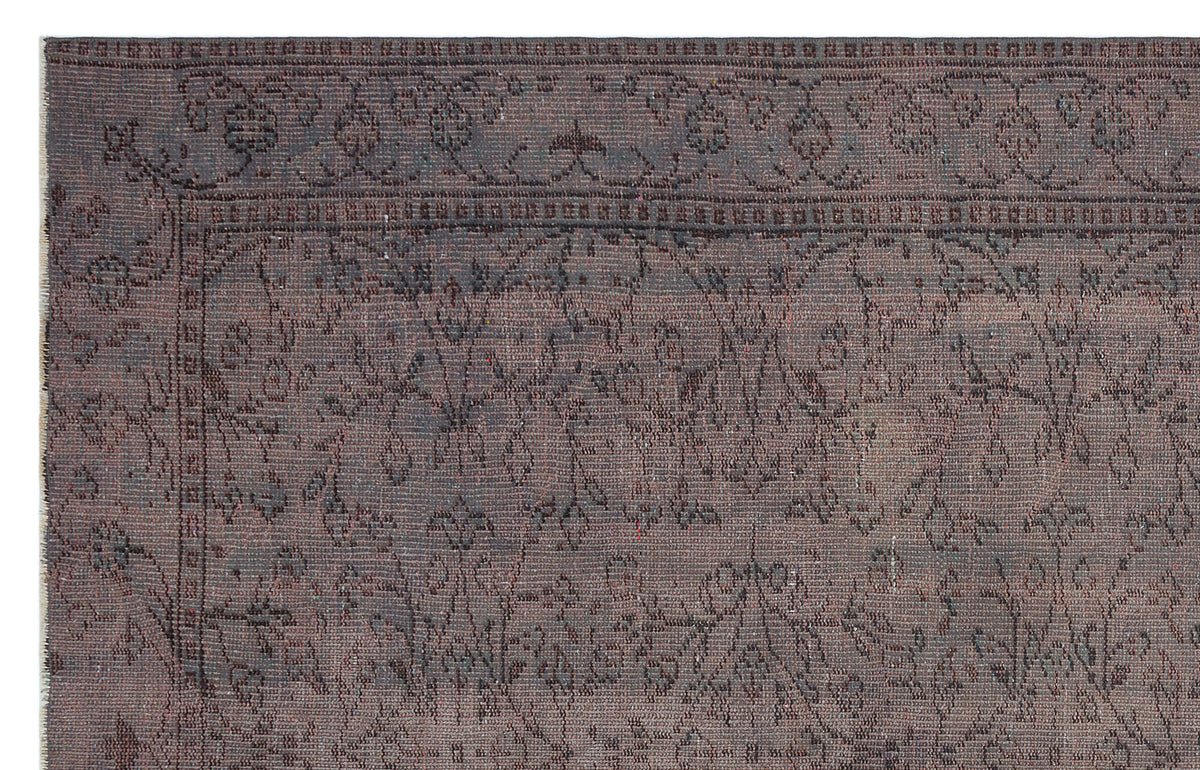 Gray Over Dyed Vintage Rug 6&#39;0&#39;&#39; x 9&#39;2&#39;&#39; ft 184 x 280 cm