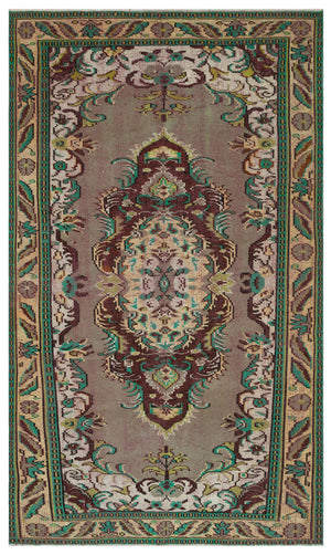 Naturel Over Dyed Vintage Rug 5'2'' x 8'11'' ft 158 x 271 cm