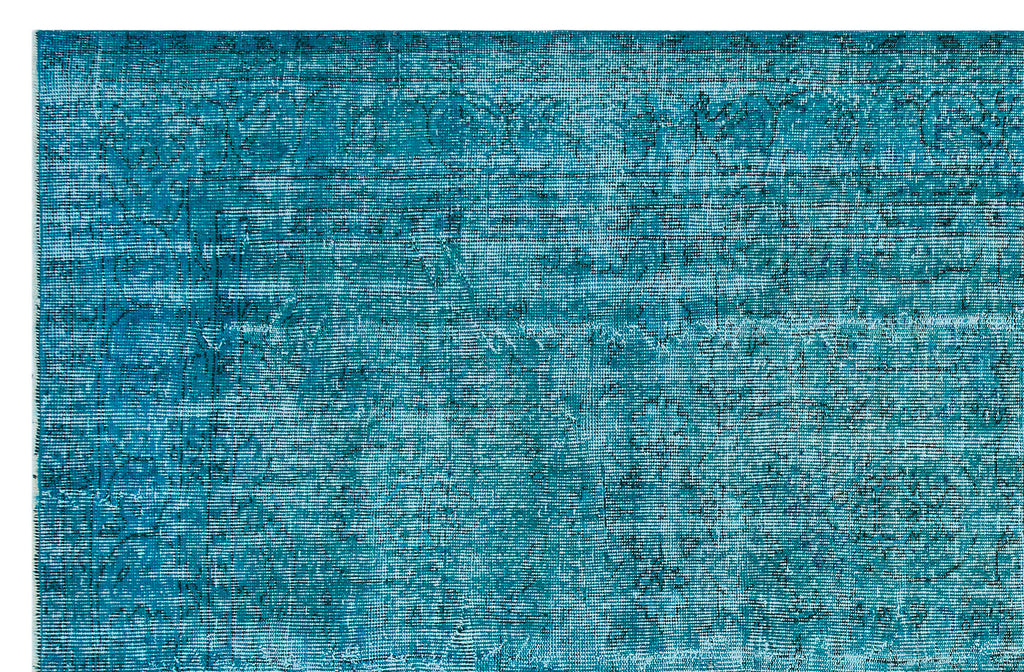 Turquoise Over Dyed Vintage Rug 6'4'' x 9'11'' ft 194 x 303 cm