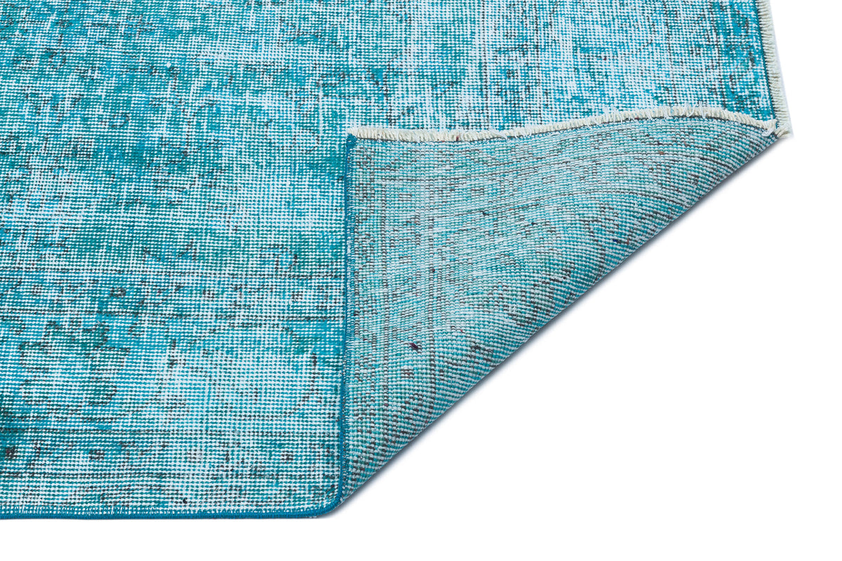 Turquoise Over Dyed Vintage Rug 6&#39;3&#39;&#39; x 9&#39;9&#39;&#39; ft 190 x 298 cm