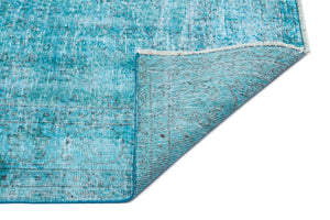 Turquoise Over Dyed Vintage Rug 6'3'' x 9'9'' ft 190 x 298 cm