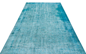 Turquoise Over Dyed Vintage Rug 6'3'' x 9'9'' ft 190 x 298 cm