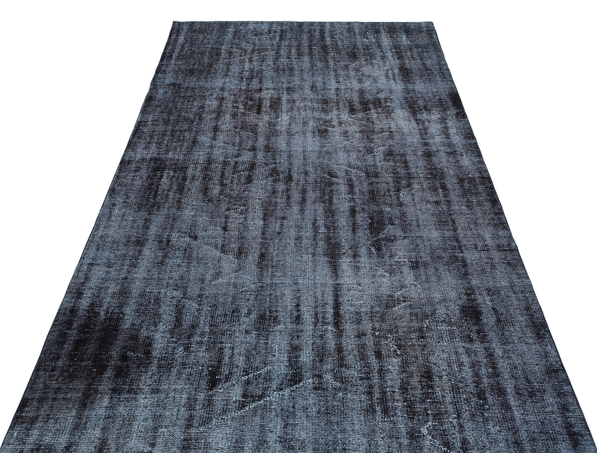 Gray Over Dyed Vintage Rug 5&#39;1&#39;&#39; x 9&#39;3&#39;&#39; ft 155 x 281 cm
