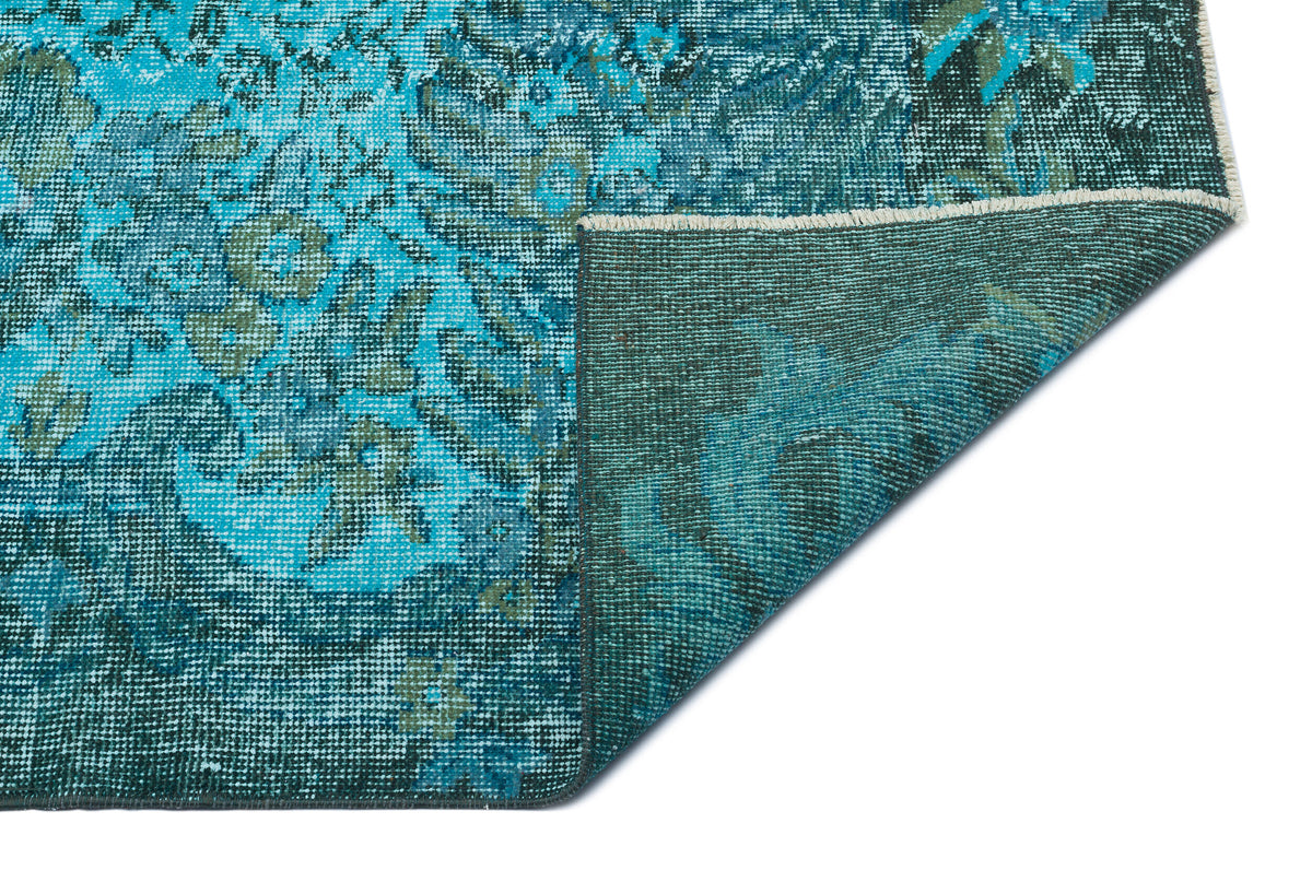Green Over Dyed Vintage Rug 6&#39;1&#39;&#39; x 9&#39;0&#39;&#39; ft 185 x 275 cm