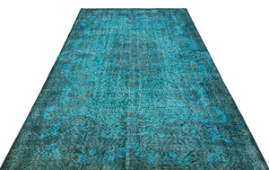 Green Over Dyed Vintage Rug 6'1'' x 9'0'' ft 185 x 275 cm