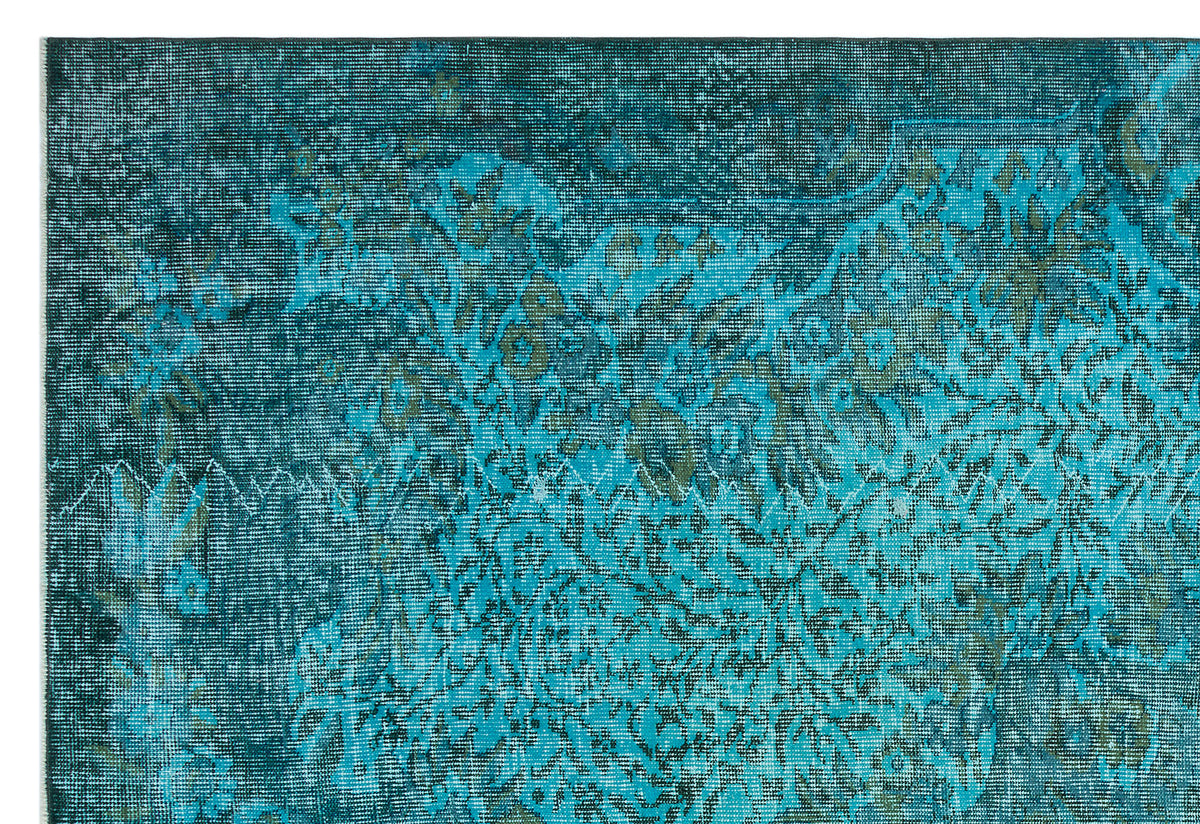Green Over Dyed Vintage Rug 6&#39;1&#39;&#39; x 9&#39;0&#39;&#39; ft 185 x 275 cm