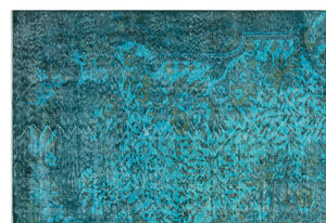 Green Over Dyed Vintage Rug 6'1'' x 9'0'' ft 185 x 275 cm