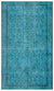 Retro Design Turquoise Over Dyed Vintage Rug 5'5'' x 9'1'' ft 165 x 277 cm