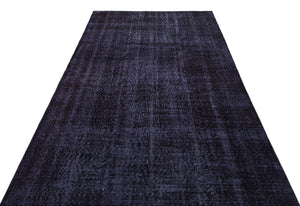 Black Over Dyed Vintage Rug 5'7'' x 9'1'' ft 170 x 278 cm