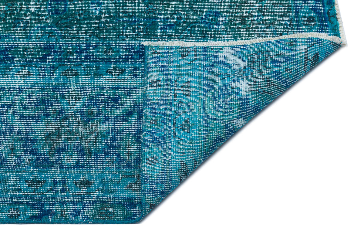 Turquoise Over Dyed Vintage Rug 8&#39;2&#39;&#39; x 9&#39;3&#39;&#39; ft 250 x 281 cm