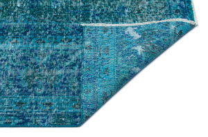 Turquoise Over Dyed Vintage Rug 8'2'' x 9'3'' ft 250 x 281 cm
