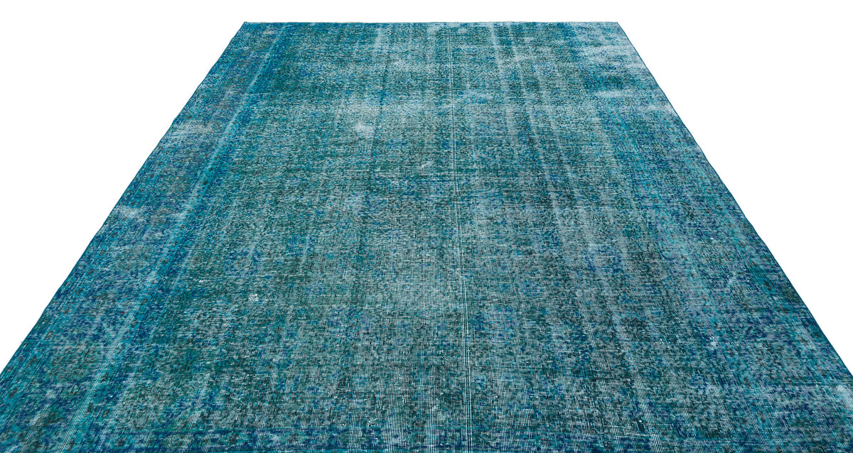Turquoise Over Dyed Vintage Rug 8&#39;2&#39;&#39; x 9&#39;3&#39;&#39; ft 250 x 281 cm