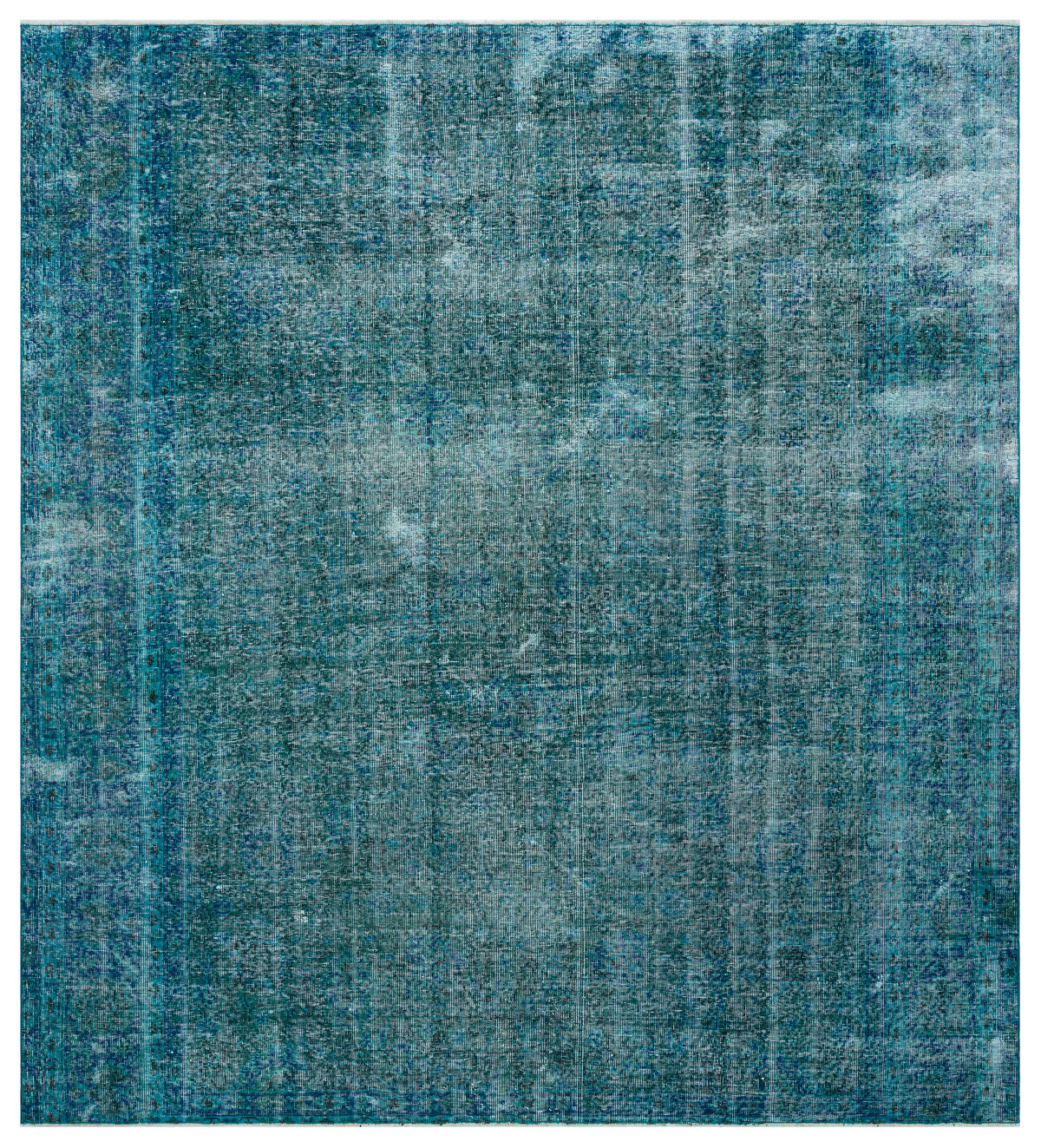 Turquoise Over Dyed Vintage Rug 8&#39;2&#39;&#39; x 9&#39;3&#39;&#39; ft 250 x 281 cm