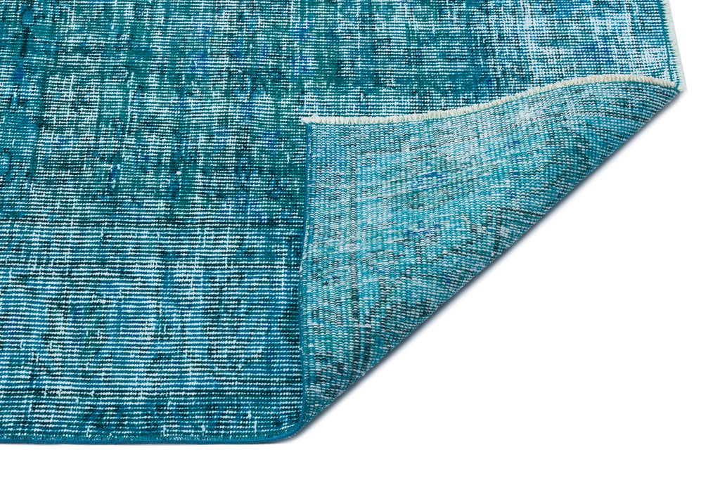 Turquoise Over Dyed Vintage Rug 6'3'' x 9'5'' ft 191 x 288 cm