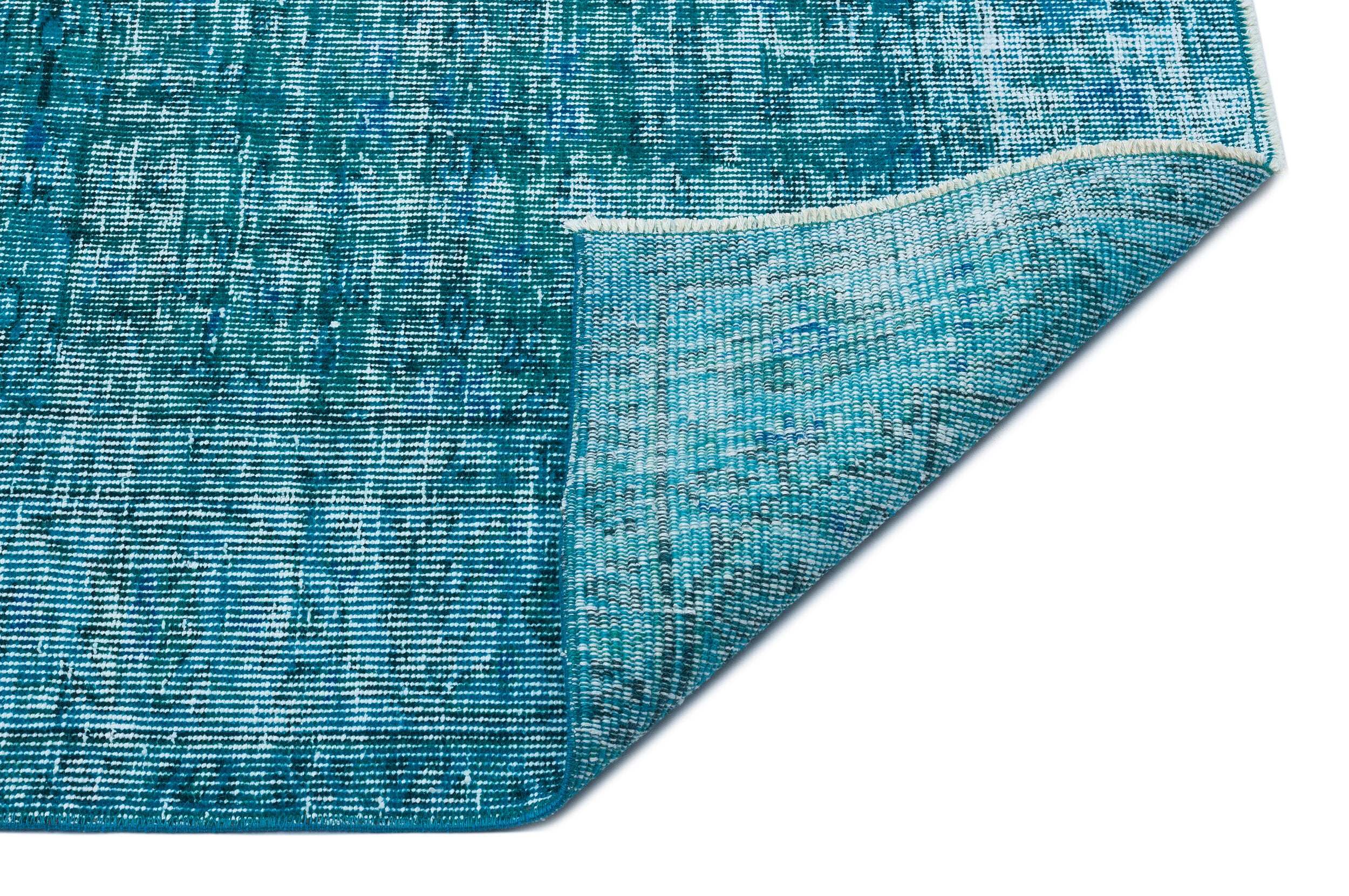 Turquoise Over Dyed Vintage Rug 6'3'' x 9'5'' ft 191 x 288 cm