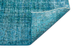 Turquoise Over Dyed Vintage Rug 6'3'' x 9'5'' ft 191 x 288 cm