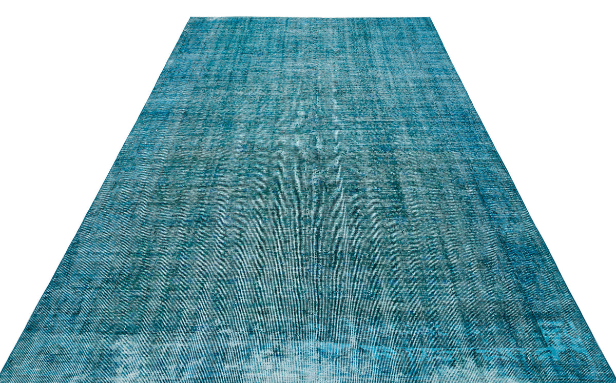Turquoise Over Dyed Vintage Rug 6&#39;3&#39;&#39; x 9&#39;5&#39;&#39; ft 191 x 288 cm