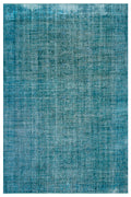 Turquoise Over Dyed Vintage Rug 6'3'' x 9'5'' ft 191 x 288 cm