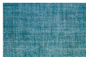Turquoise Over Dyed Vintage Rug 6'3'' x 9'5'' ft 191 x 288 cm
