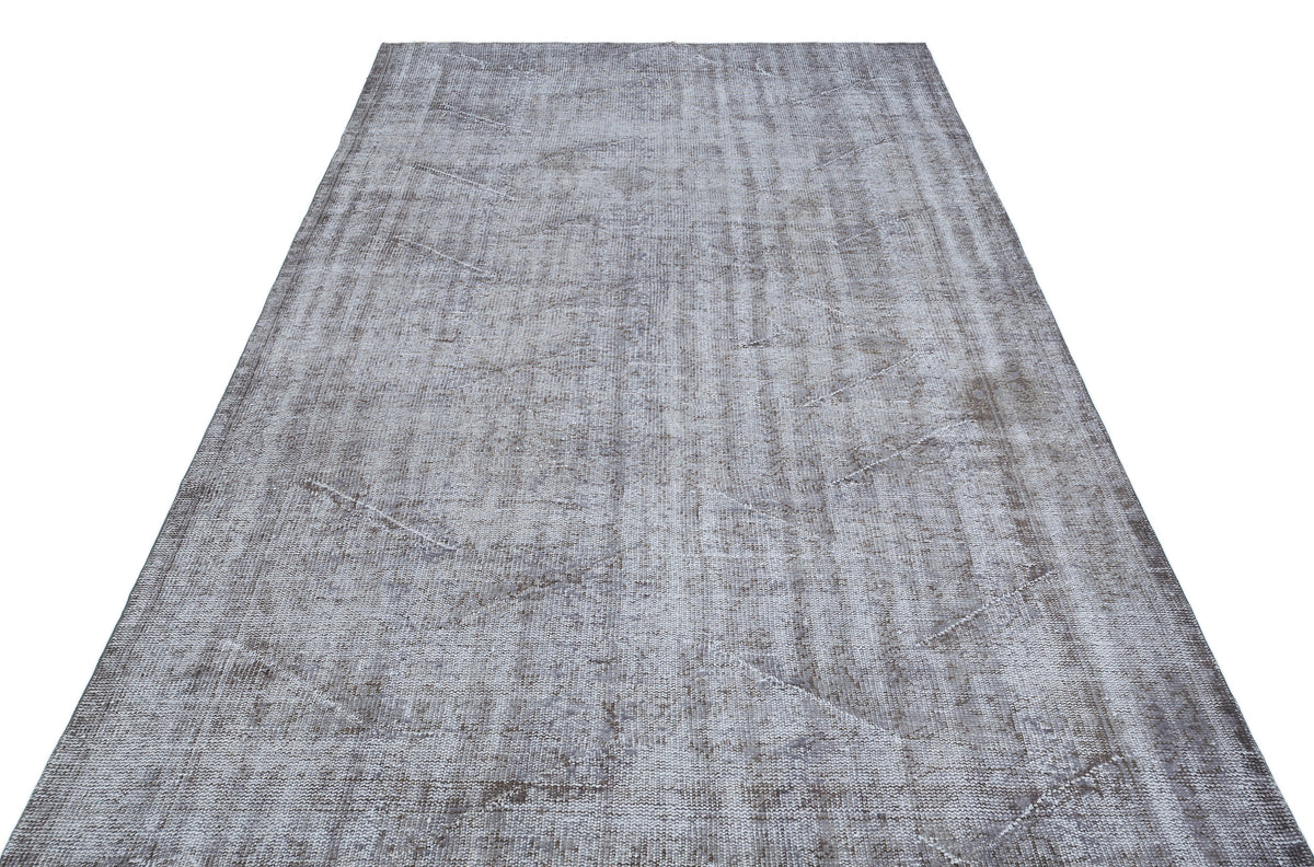 Gray Over Dyed Vintage Rug 5&#39;7&#39;&#39; x 8&#39;8&#39;&#39; ft 170 x 265 cm